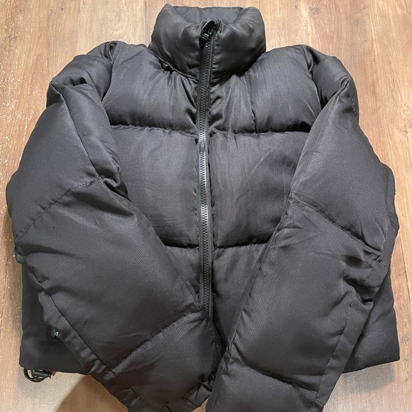 Black puffy bomber coat jacket - Picture 2 of 11